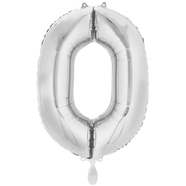 Folienzahl 0 silber 66cm