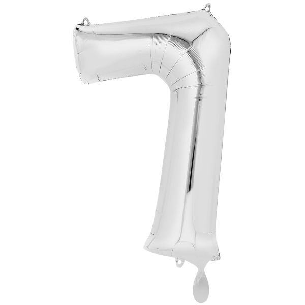 Folienzahl 7 silber 66cm